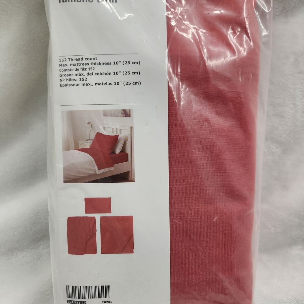 IKEA DVALA Orange TWIN Sheet Set Flat Sheet/Fitted Sheet/Pillowcase NEW IN BAG